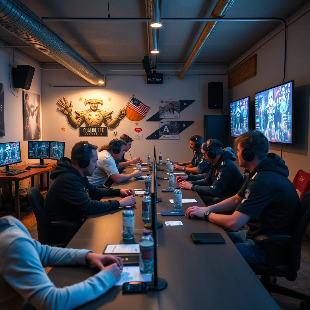Small community gaming tournament setup with local players competing in a casual esports environment